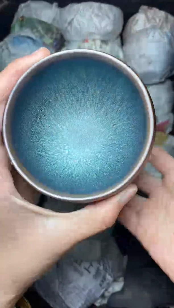 【闪购商品】茶盏糖果蓝钵 盏三疯建盏茶器