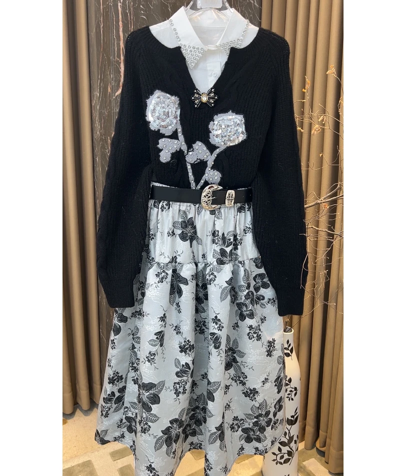 芙娜妮新款设计感小众时尚显瘦套装F2510482