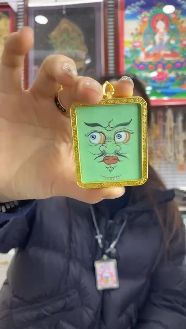 吊坠简*单纯手绘唐卡（非质量问题不退不换）绿眼睛