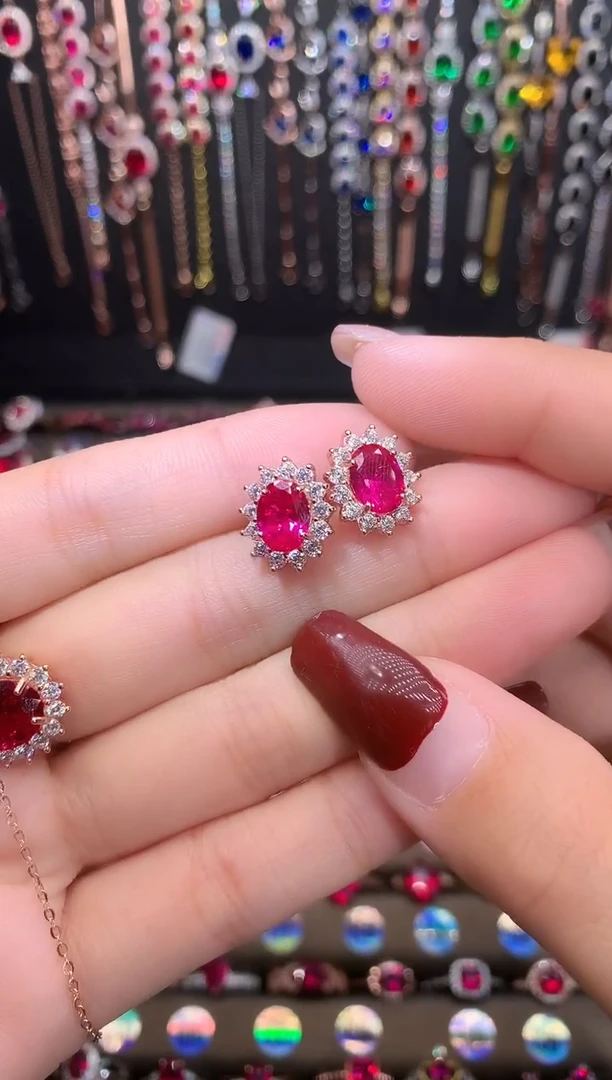 【闪购商品】红宝石吊坠(赠链)银S925镶嵌玫瑰金