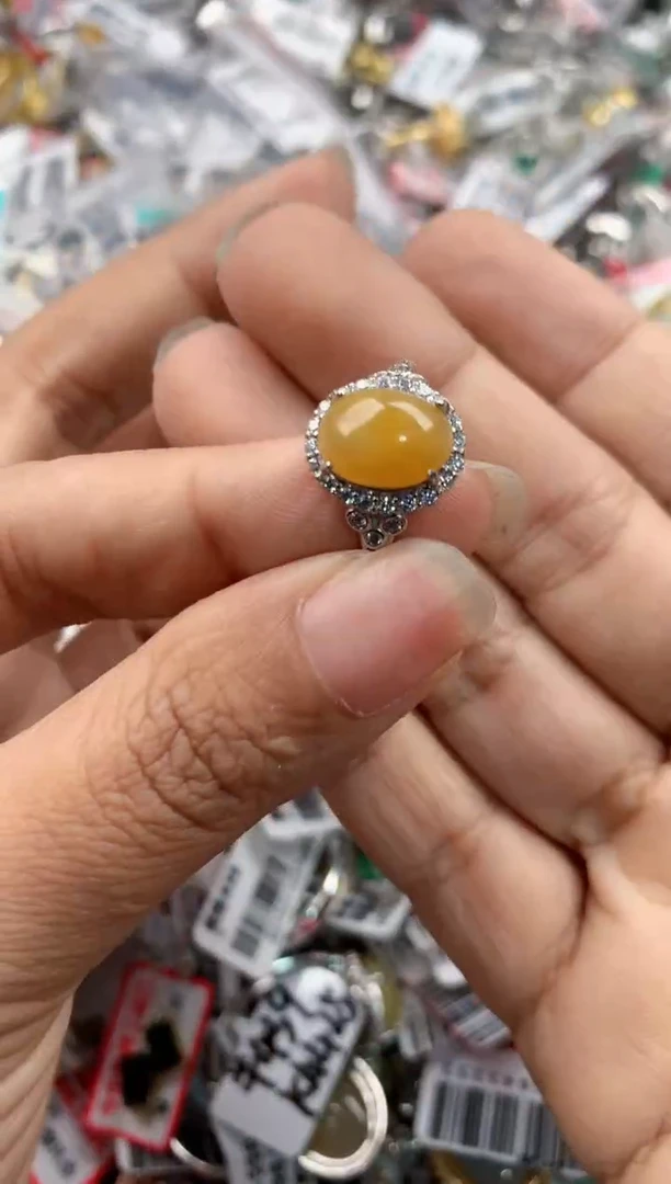 银S925镶嵌戒指翡翠888----7
