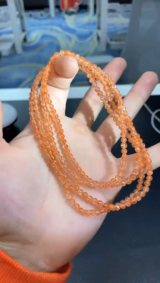 未镶嵌手串水晶B2金太阳三圈4mm 多样性发其一