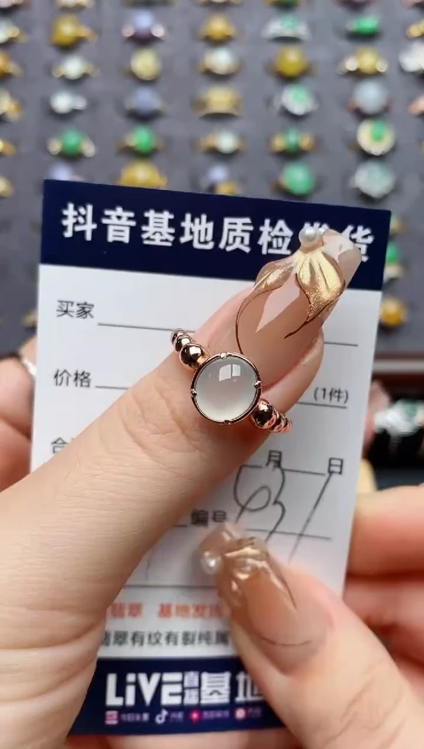 银S925镶嵌戒指翡翠军*.