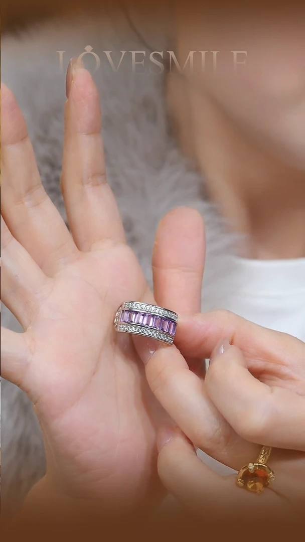 银S925镶嵌戒指紫晶111