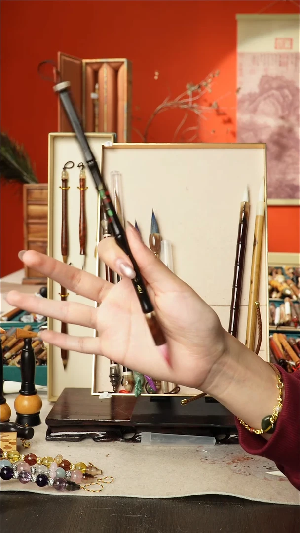 130号闪孤品高货毛笔链接 清水试笔 蘸墨不退