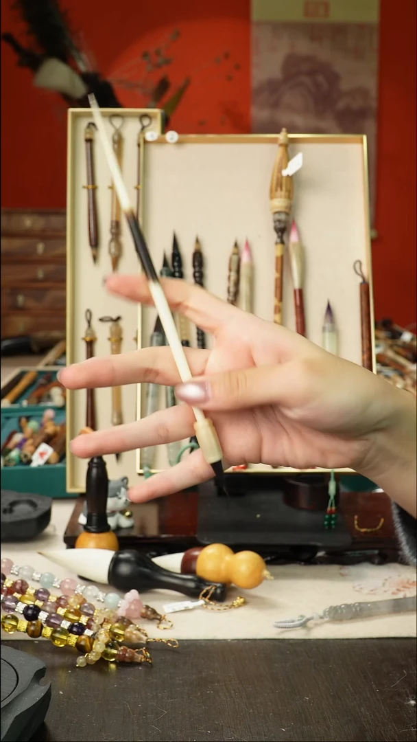 14号孤品高货毛笔链接 清水试笔 蘸墨不退