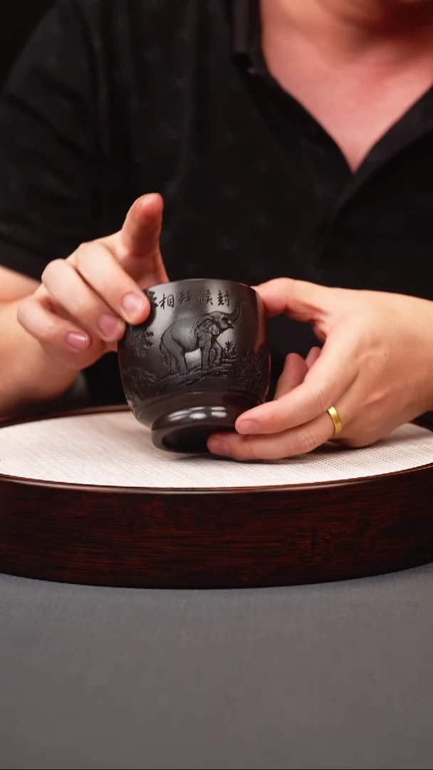 茶壶紫砂石黄象主人杯