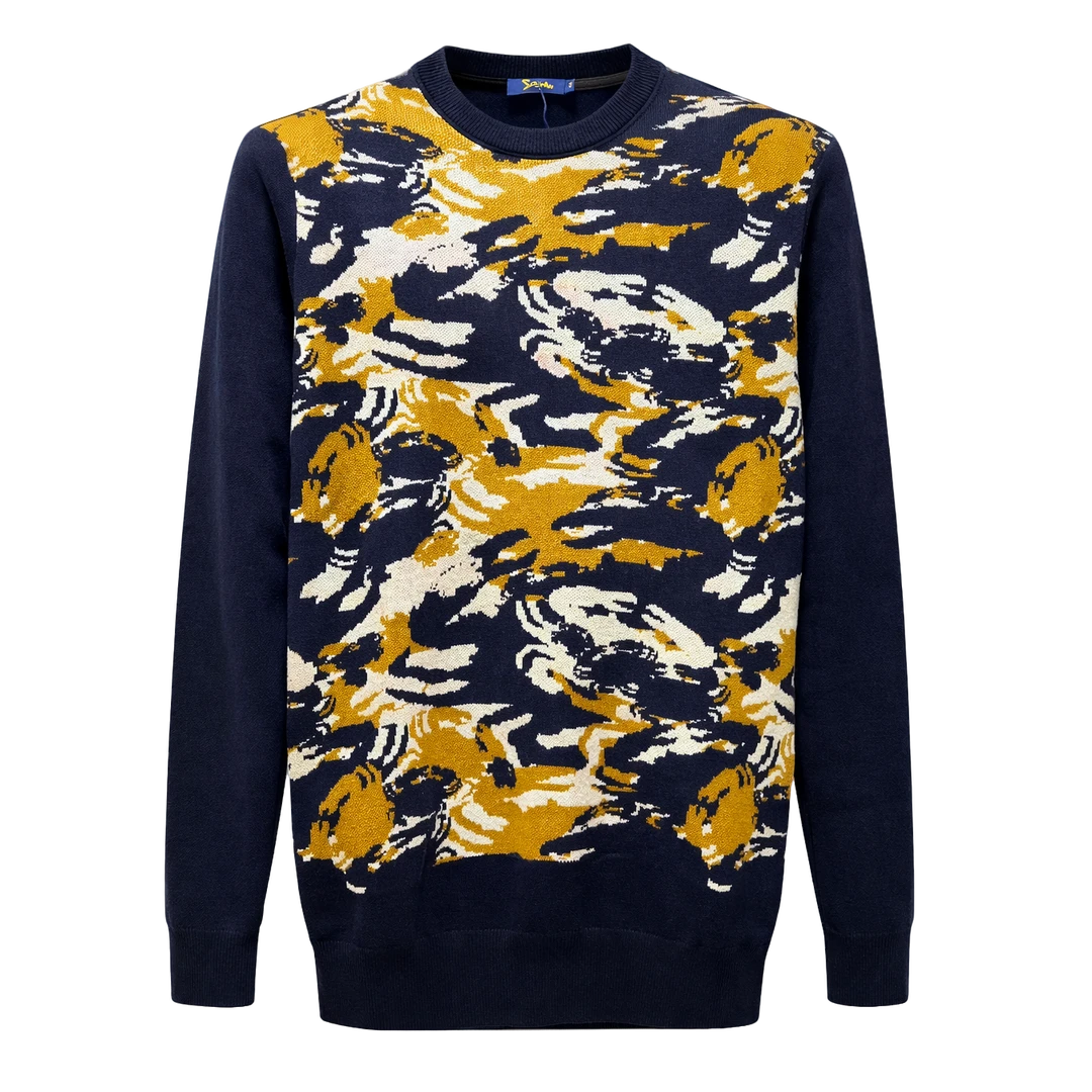 秋冬款圆领羊毛针织衫百搭商务休闲男士羊毛衫976