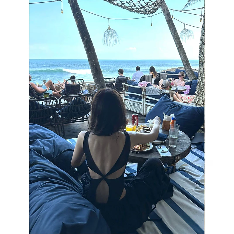 夏季新款美背攻心吊带背心辣妹性感连体衣阔腿宽松休闲裤时尚套装