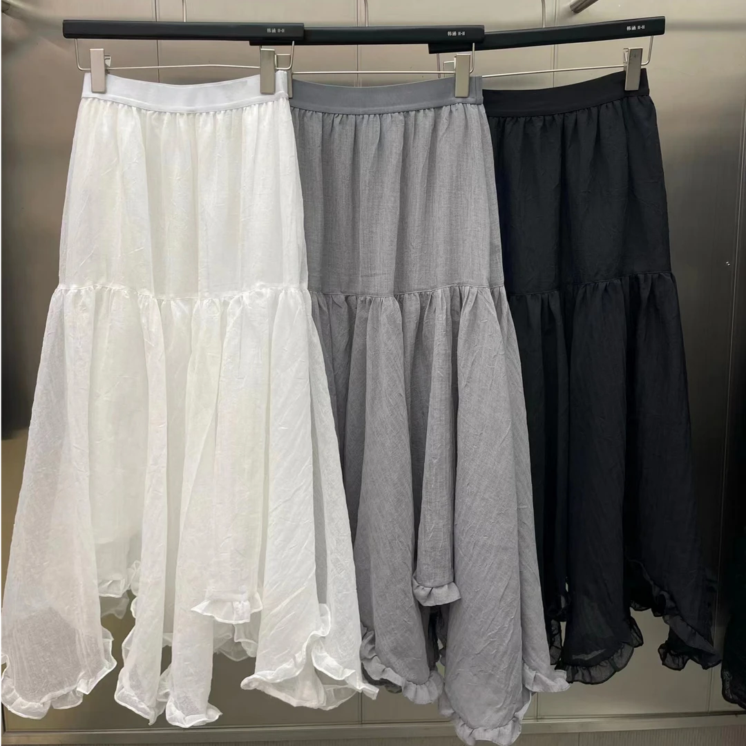 卡麦酱-HH 不规则木耳边半裙 13494