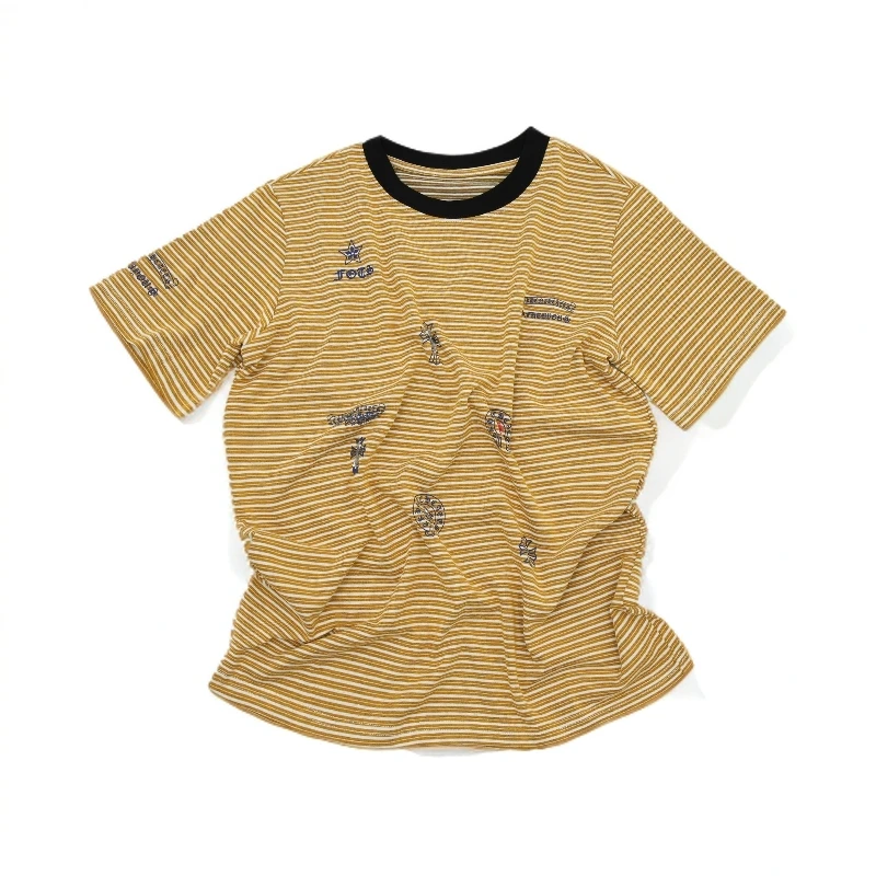 林爆爆【秋野】2025夏季高街时尚简约设计重工短袖T恤