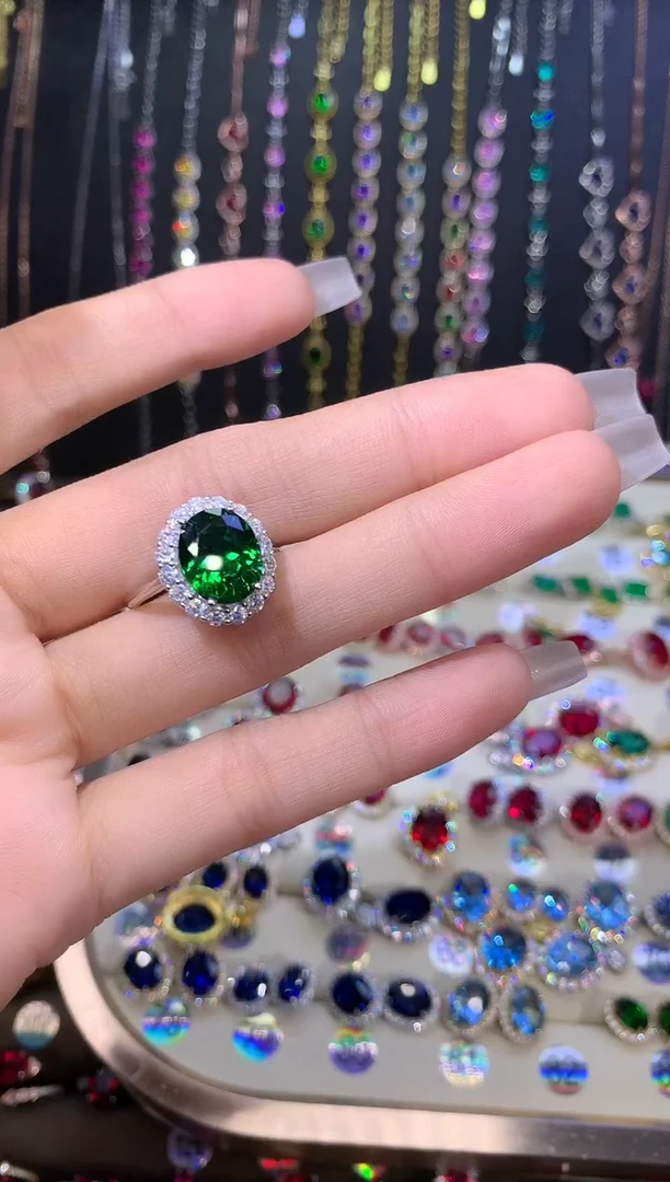 碧玺戒指银S925镶嵌911银