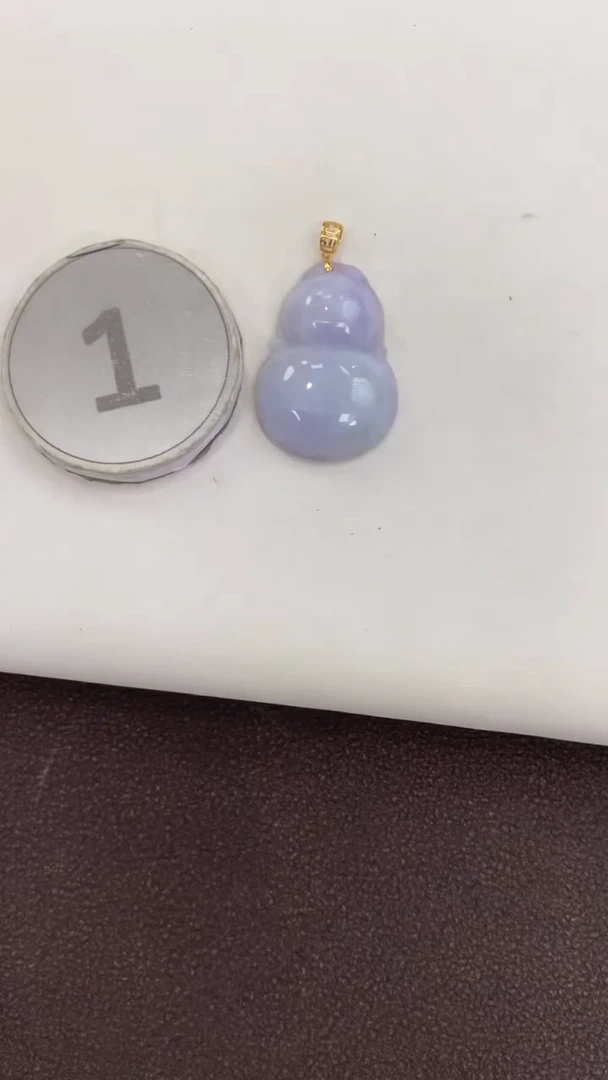 颈饰18K金镶嵌翡翠天然缅甸a货翡翠
