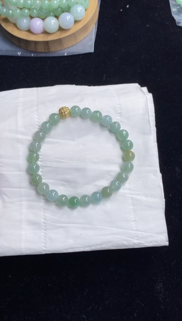 未镶嵌手串翡翠130号链接天然缅甸A货翡翠一物一证