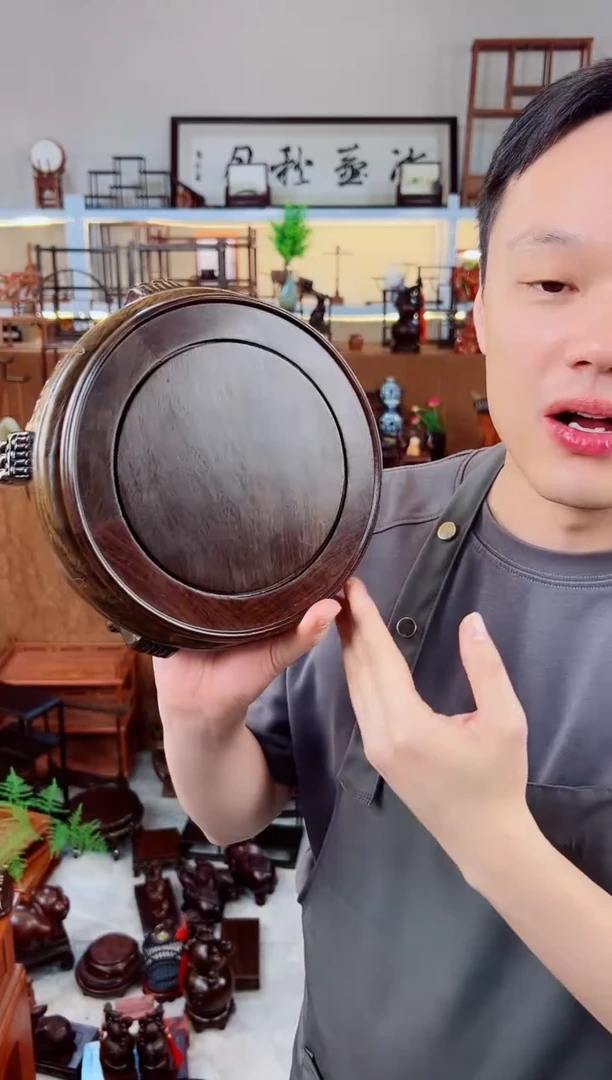 风车木（黑檀木）黑檀大号虎头几