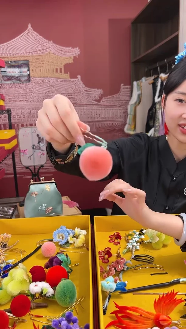 【闪购商品】刺绣 非遗绒花（发饰）