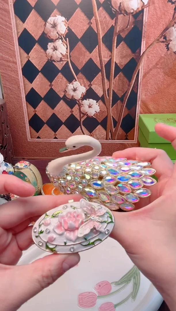 锌合金珐琅彩首饰盒摆件默认微瑕不退不换～