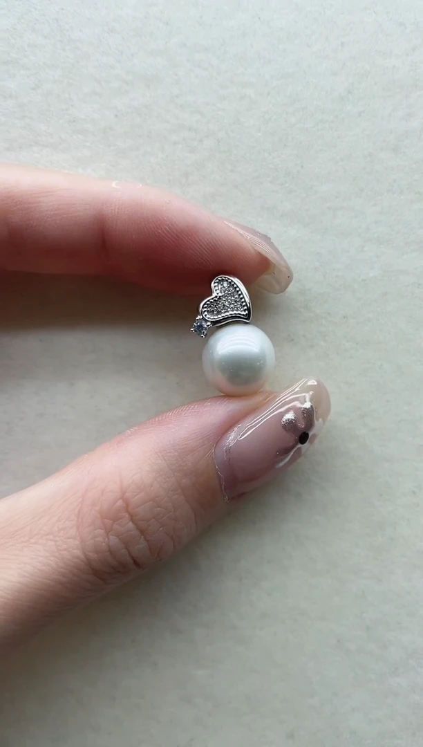 银S925镶嵌淡水珍珠吊坠13