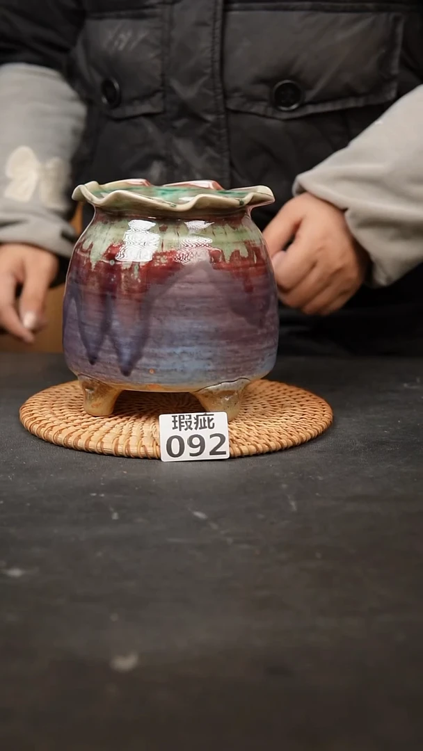 【闪购商品】瓷片092泥泥手工花盆口9