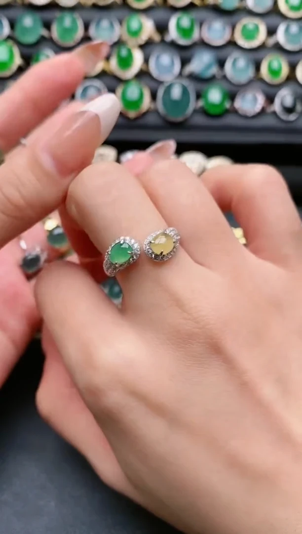 【闪购商品】翡翠戒指银S925镶嵌111111111