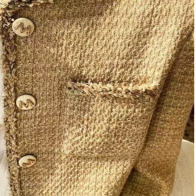 SENSE 25年 法式设计名媛小香风粗线短外套