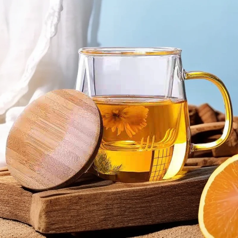 耐热玻璃杯家用泡茶杯水杯喝茶过滤茶道杯办公杯简约茶壶茶水分离