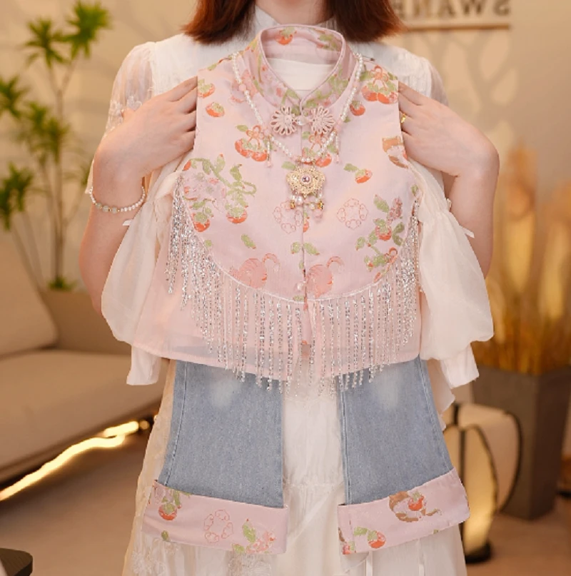 【Y.g1542】新款女童国风套装2025秋季复古女宝重工长裤套装中式