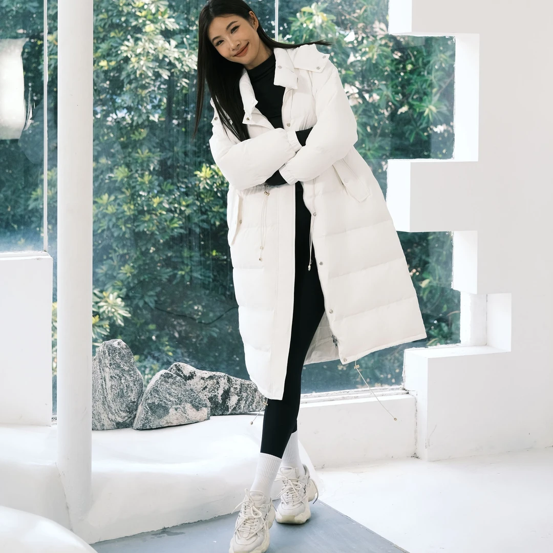 lanikar时尚百搭保暖户外防风过膝宽松冬季羽绒服S1436