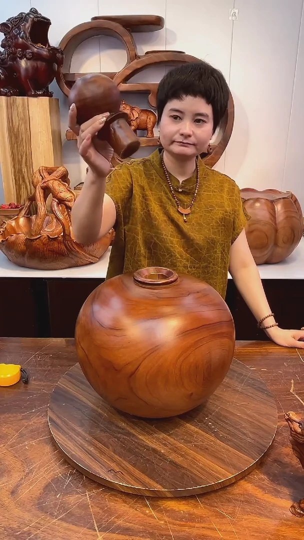 木香樟聚宝盆摆件