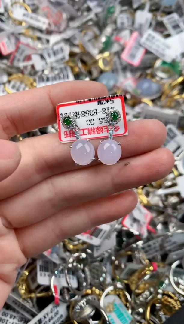 银S925镶嵌戒指翡翠小*888        3