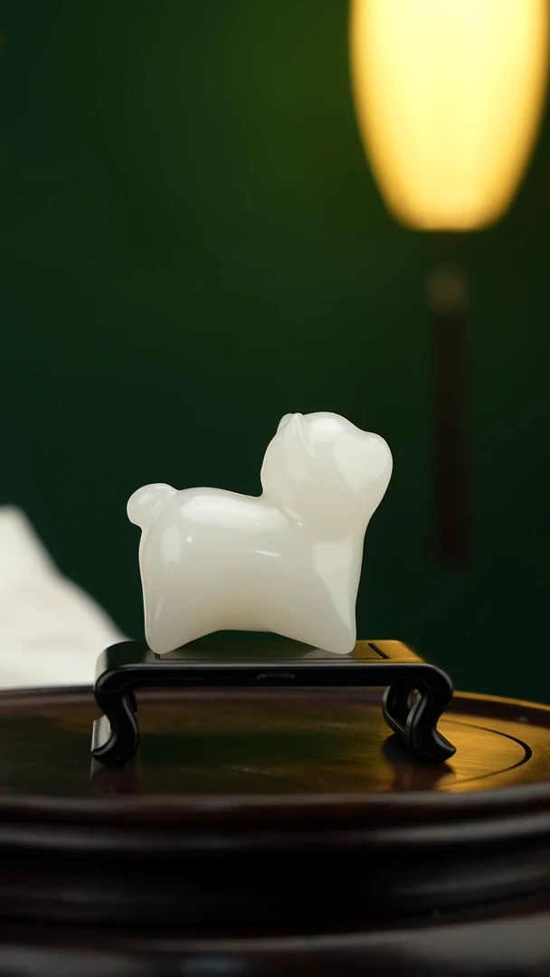 玉【旺财小狗】天然玉石摆件