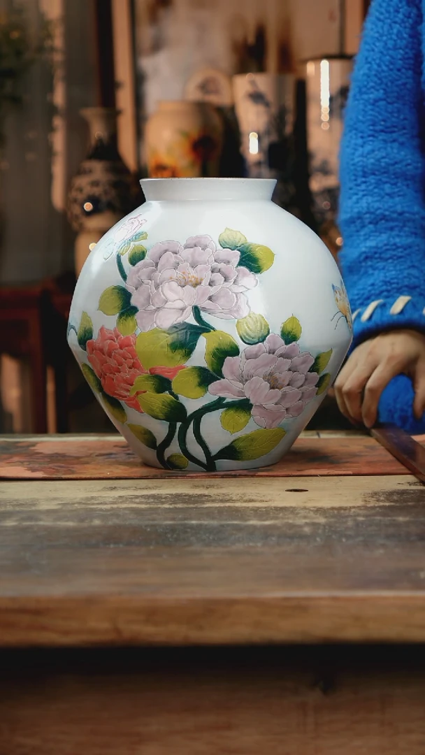【闪购商品】瓷片景德镇纯手工釉下彩精品花瓶
