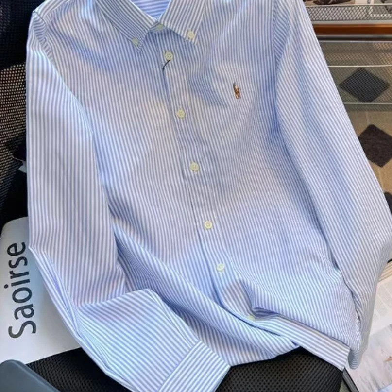 【070】骑小马多巴胺配色条纹衬衫