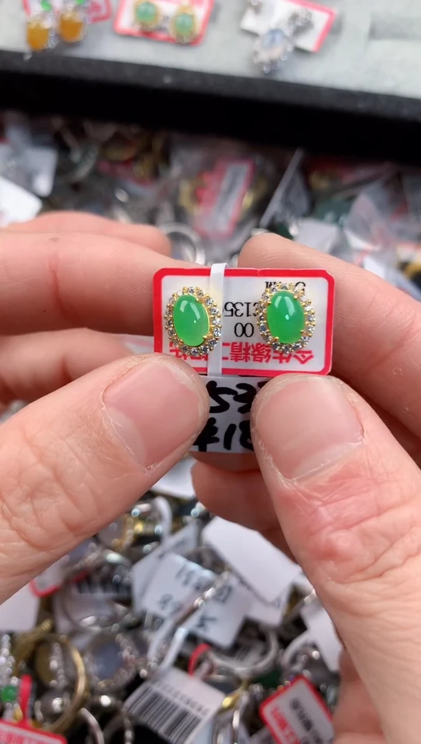 银S925镶嵌戒指翡翠222   9