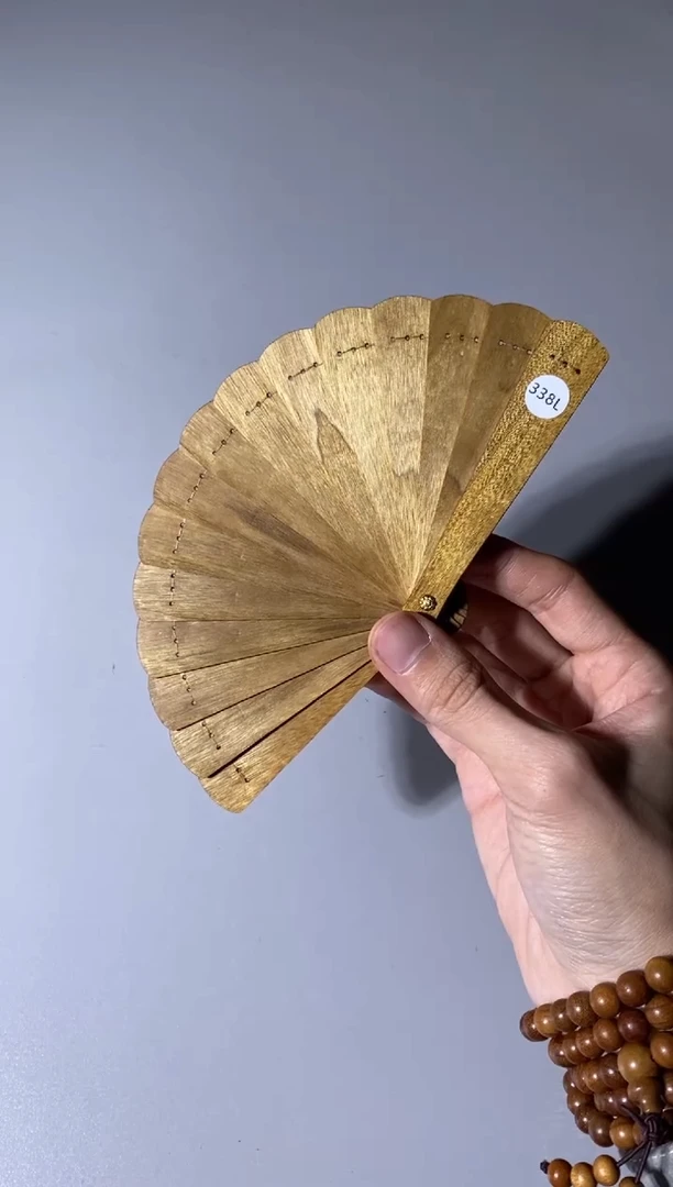 【闪购商品】金丝楠338号10cm金丝楠木小叶桢楠掌中扇