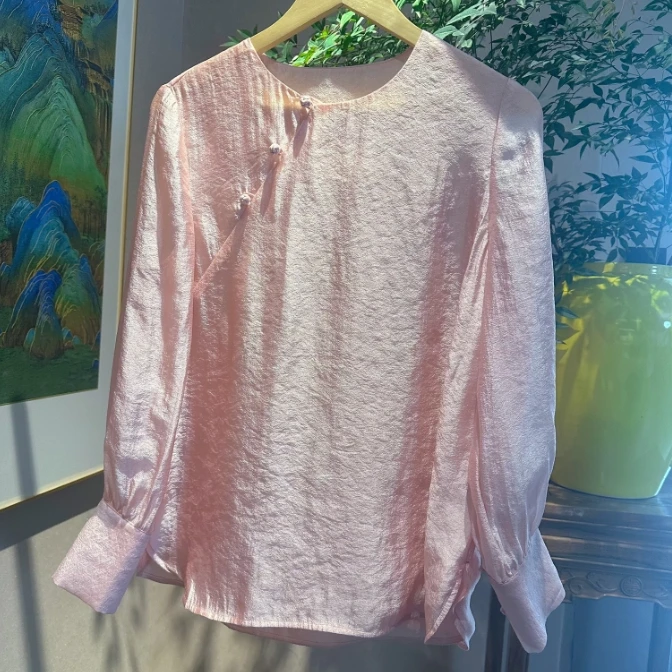 心静如水 芳华设计新中式国风气质小衫复古圆领小衫