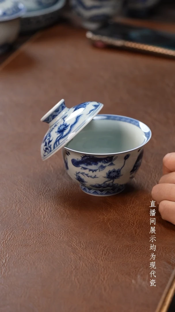 茶器茶器淡海水盖碗