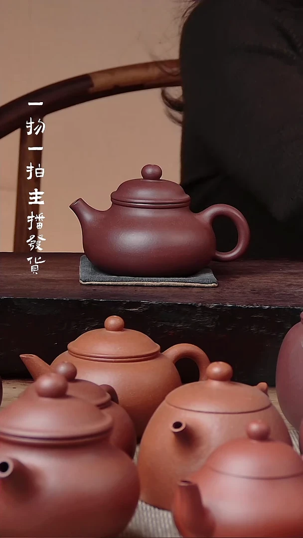 茶壶紫砂紫泥半手工容天150cc