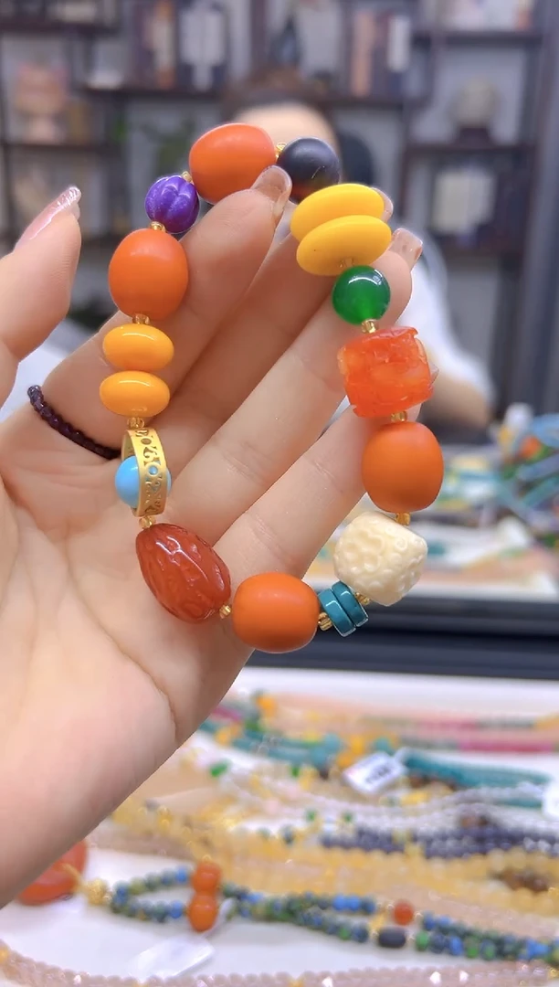 未镶嵌蜜蜡手链DIY款S471