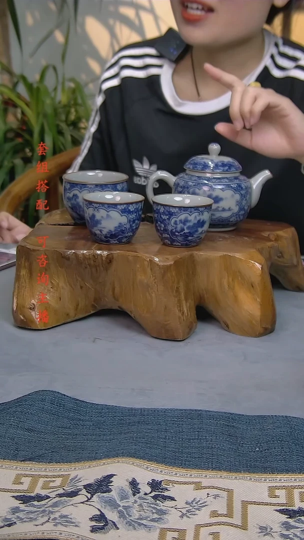 4件套陶瓷茶具老陶泥开片纹