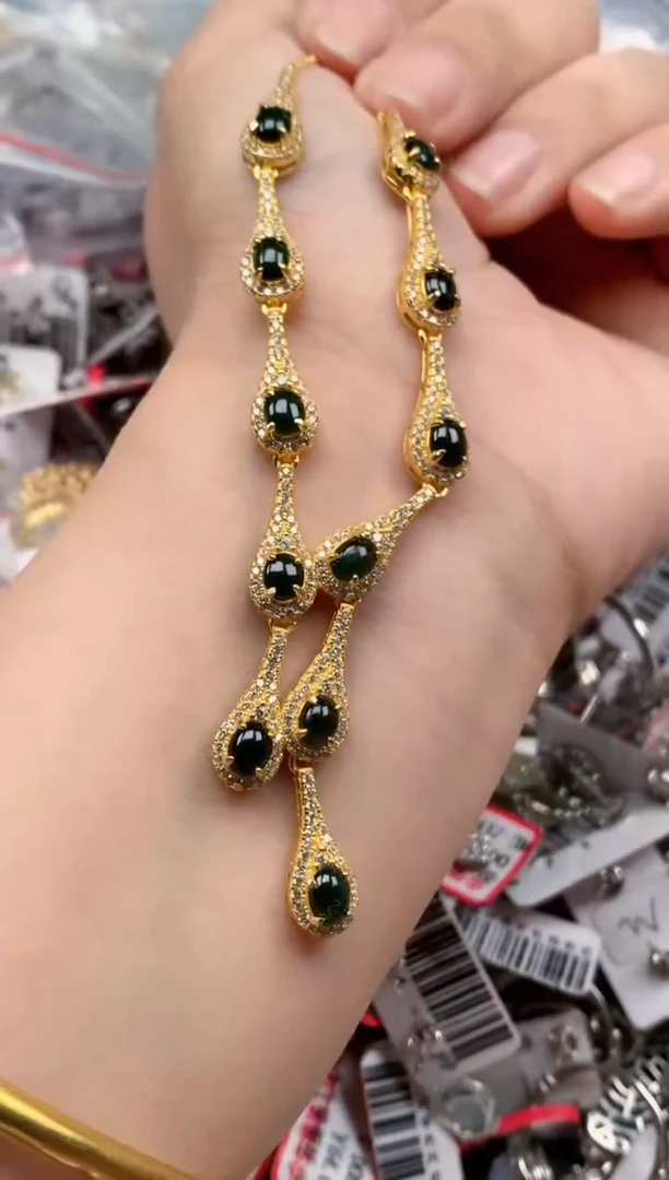 银S925镶嵌戒指翡翠天然A货缅甸翡翠