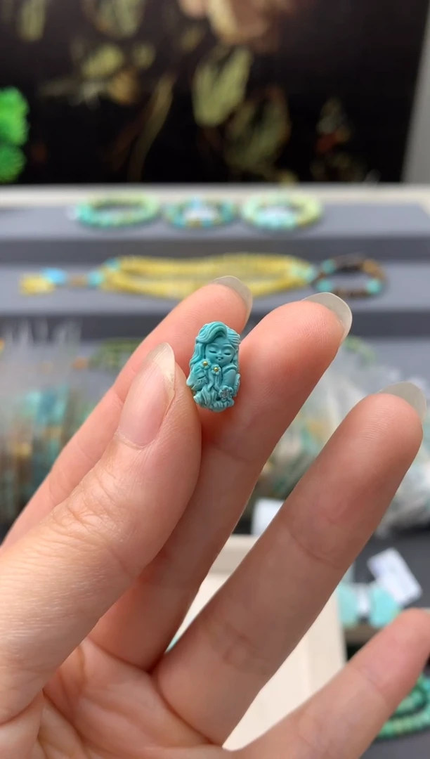 未镶嵌绿松石精工雕刻W146