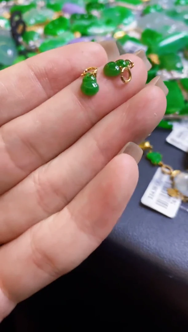 【闪购商品】定制翡翠18K金镶嵌滴流