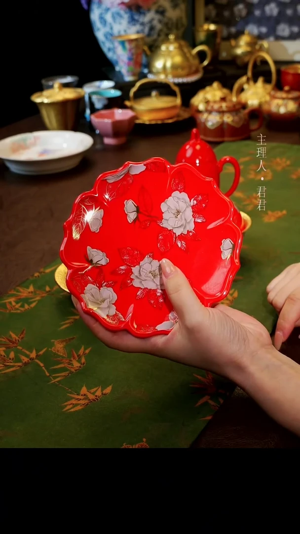茶杯紫砂【宜景窑中国红系列】壶承