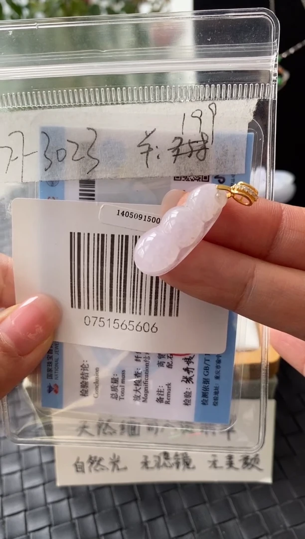 吊坠(不含链)银S925镶嵌翡翠FF3023