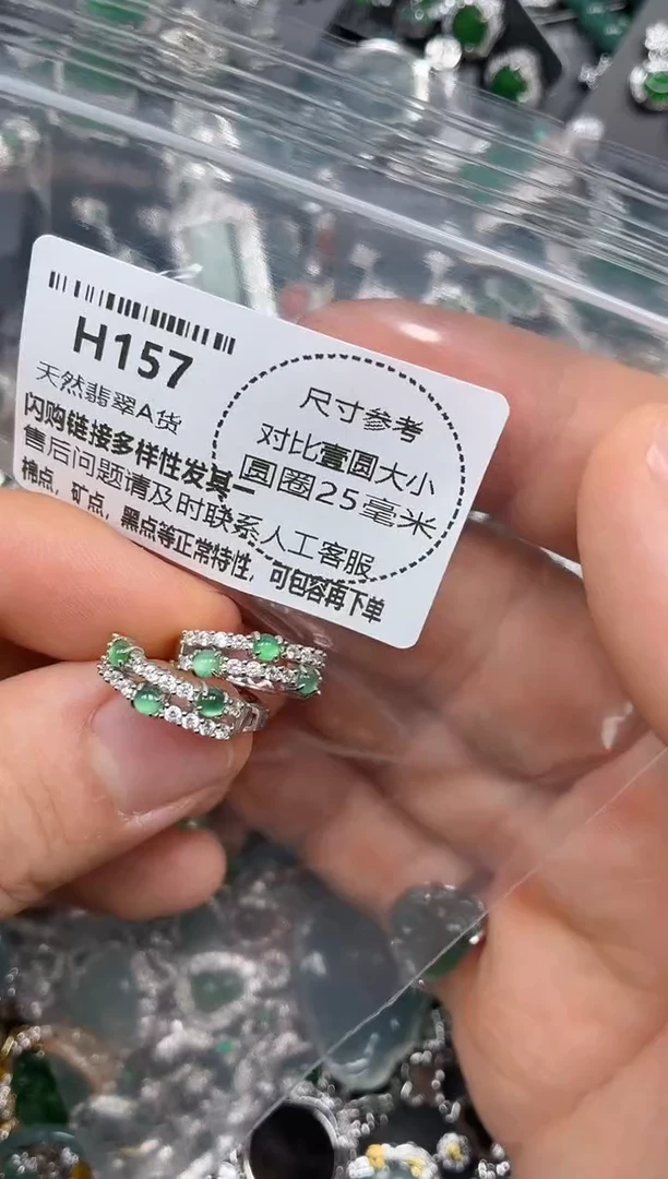 颈饰未镶嵌翡翠H157耳扣