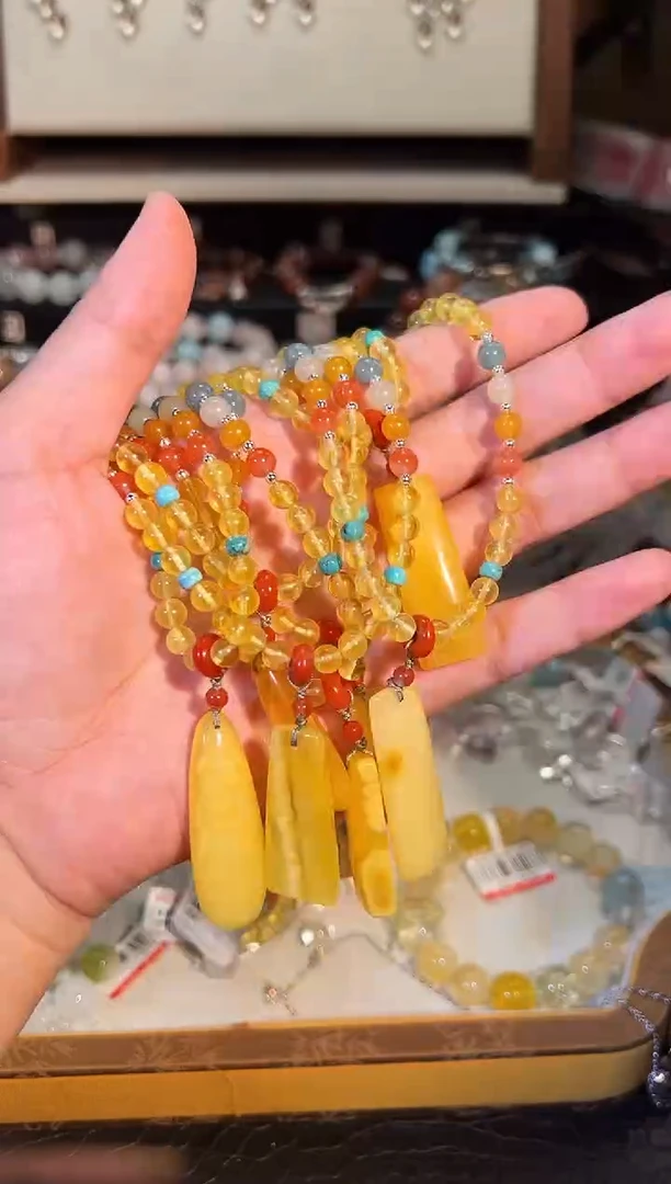 蜜蜡项链未镶嵌p601多样性发货一件