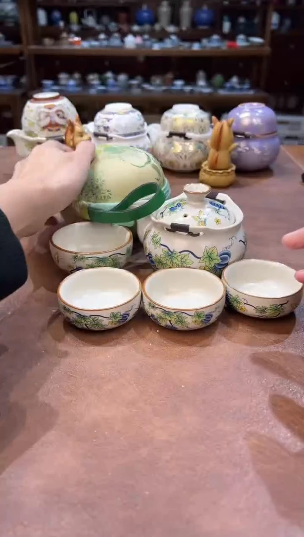 真的很便宜超好看会开片的旅行茶具