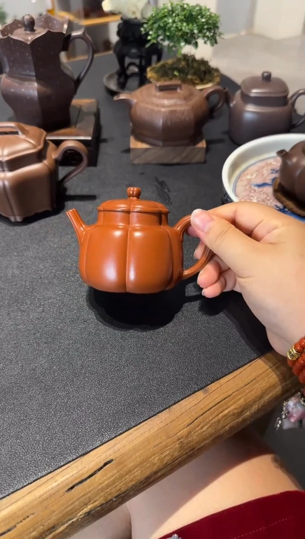 茶壶紫砂尧***7繁花 朱泥