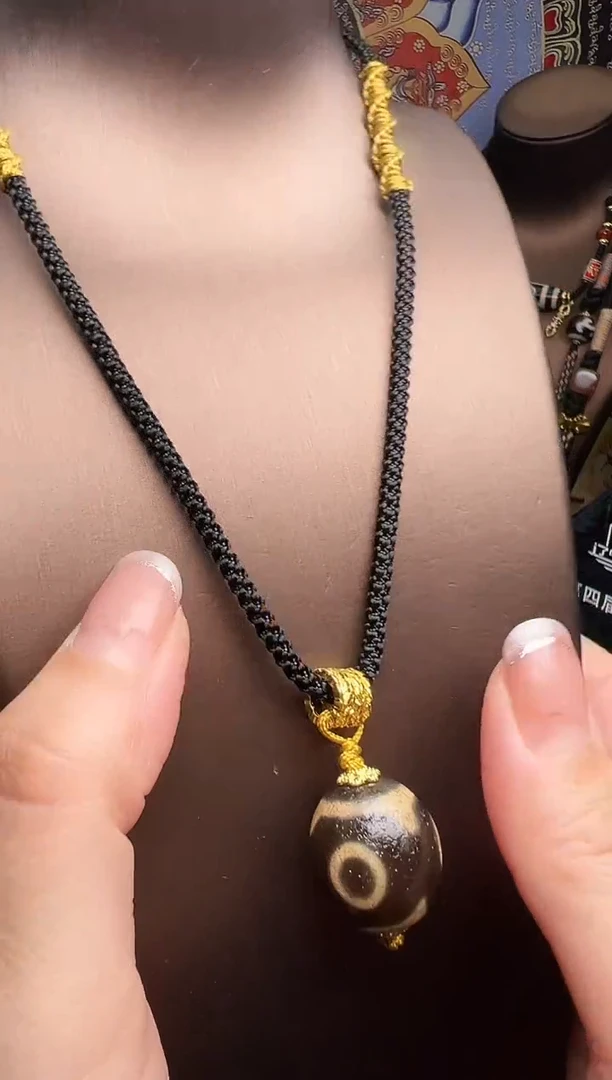 非金属珐琅牙黄三眼达落三眼